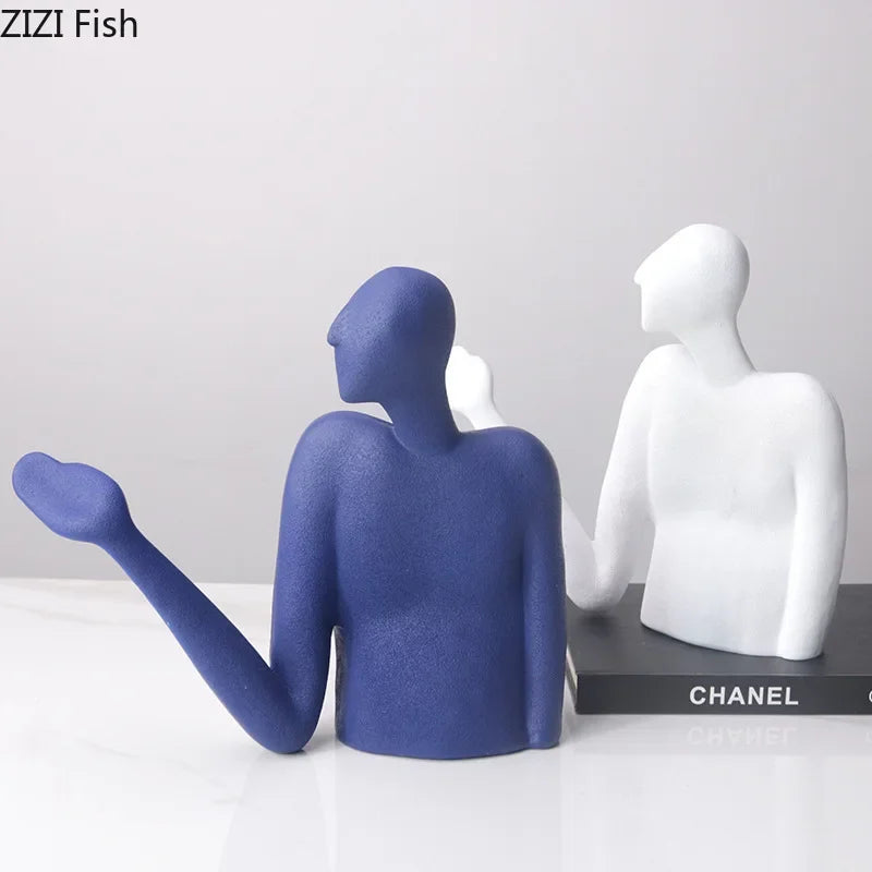 Afralia™ Abstract Character Resin Sculpture Desk Decoration for Modern Aesthetics