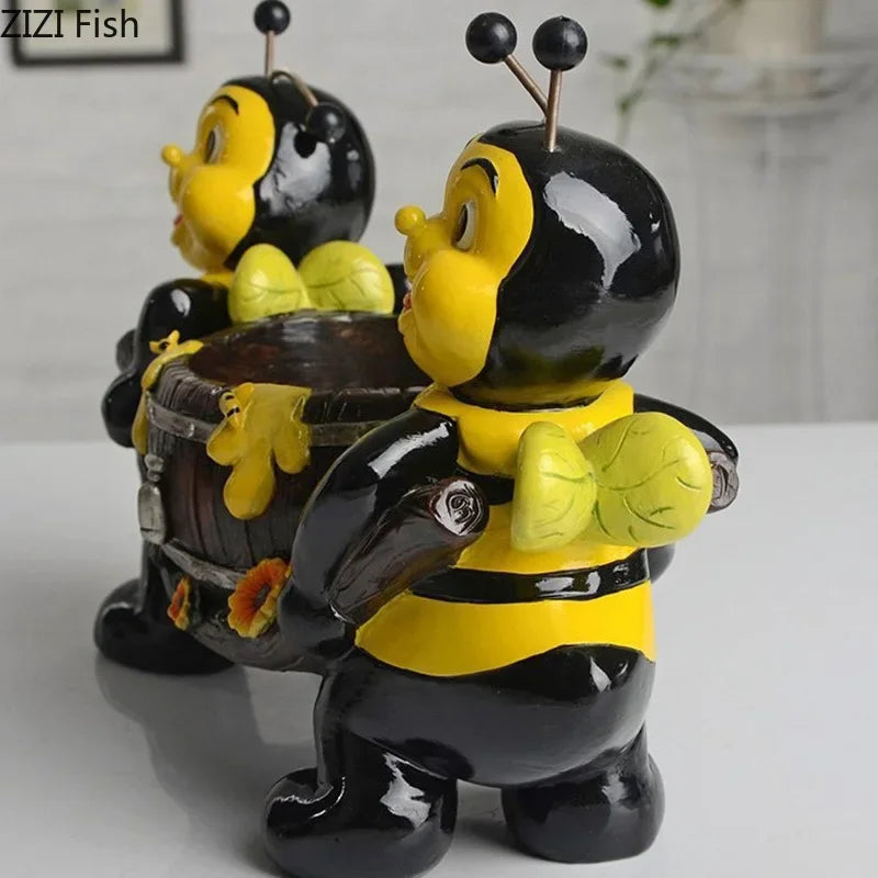 Afralia™ Bee Resin Vase: Creative Cartoon Plant Pot for Cheerful Floral Arrangement