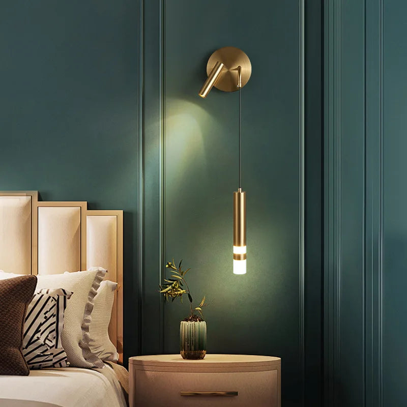 Afralia™ Gold LED Wall Lamp: Luxurious Nordic Spotlight for Home Bedside, Living Room, Bed Wall Light