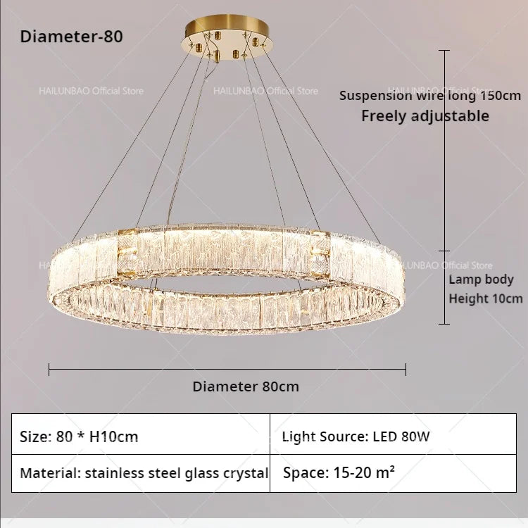 Afralia™ Crystal Living Room Chandelier Modern Simple Atmosphere Zhongshan Lamps