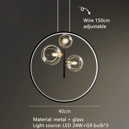 Afralia™ Branching Bubbles Chandelier in Black and Gold for Modern Dining Room