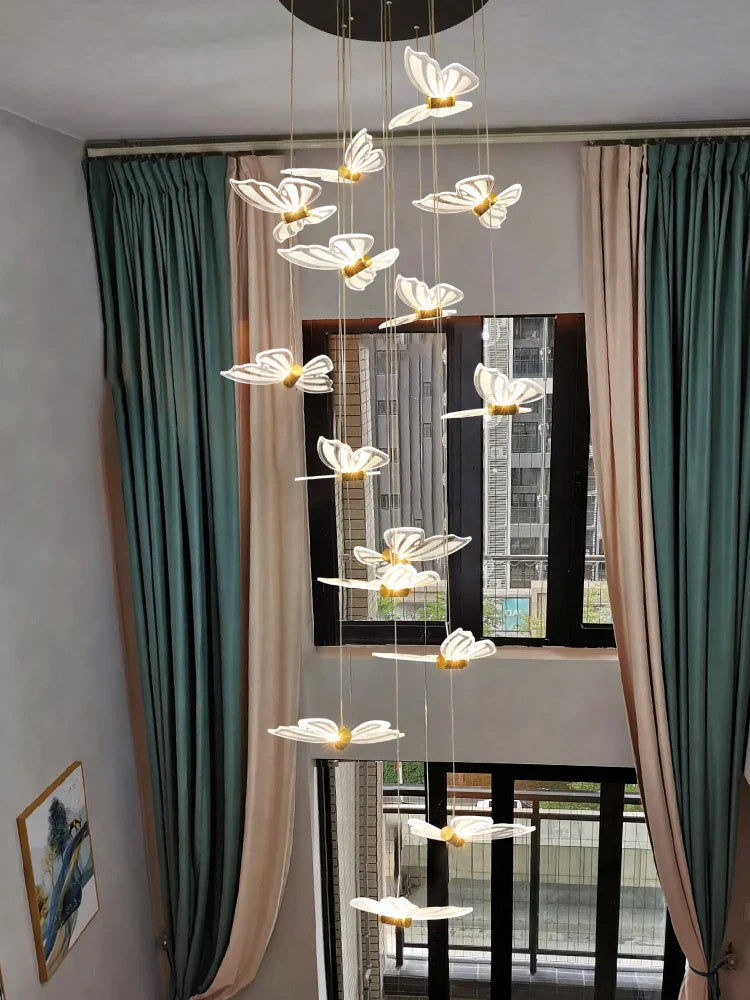 Afralia™ Butterfly Chandelier: Minimalist Luxury Stair & Bedroom Chandelier