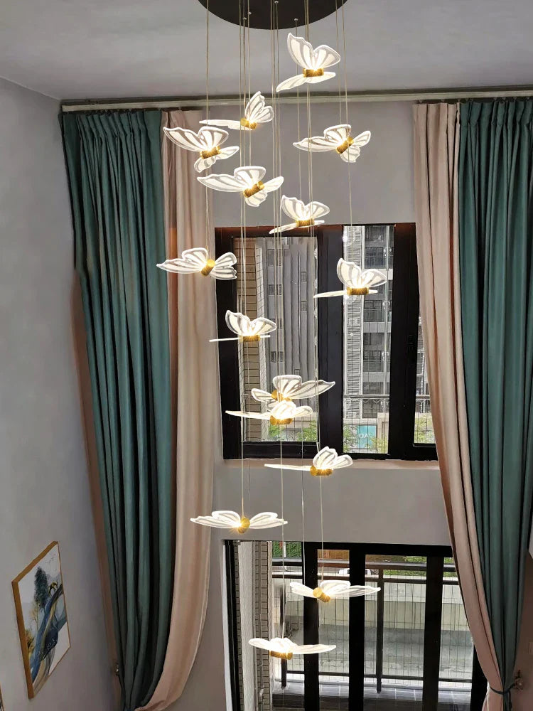 Afralia™ Elegant Butterfly Chandelier for Stairs, Bedroom, Kitchen & More