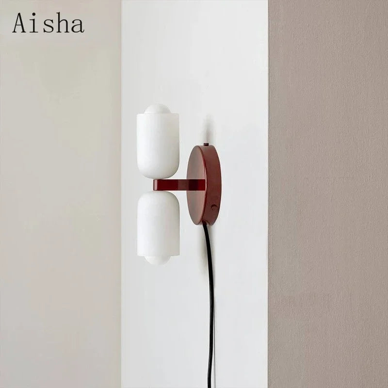 Afralia™ Double Head Glass Wall Light for Bedroom, Living Room, Bathroom Décor