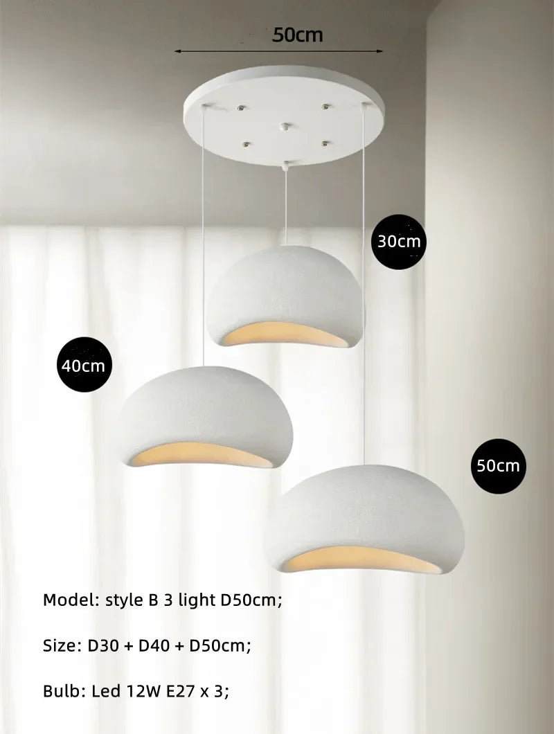 Afralia™ Nordic Wabi Sabi E27 LED Pendant Light for Minimalist Loft Ambiance