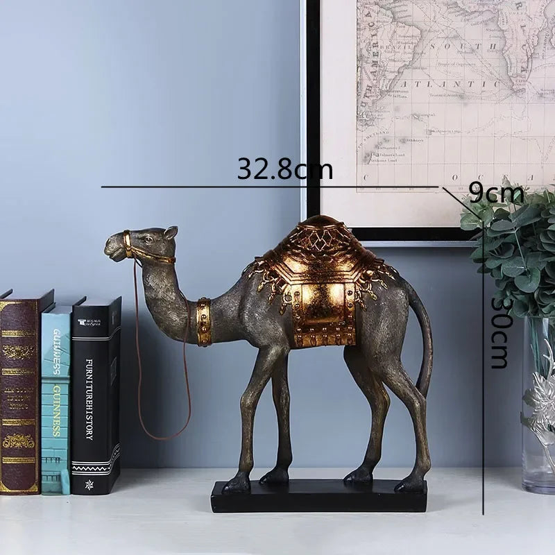 Afralia™ Camel Dromedary Indian Style Sculpture - Home Decor Figurine