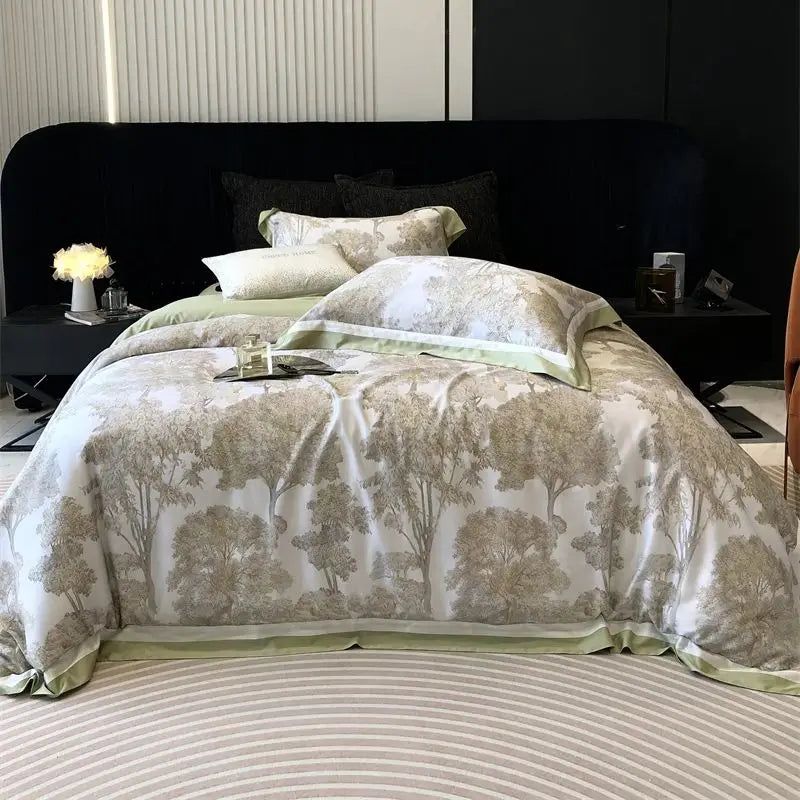 Afralia™ Jungle Print Flowers Bedding Set: Silky Soft Duvet Cover, Sheet Set, Pillowcase