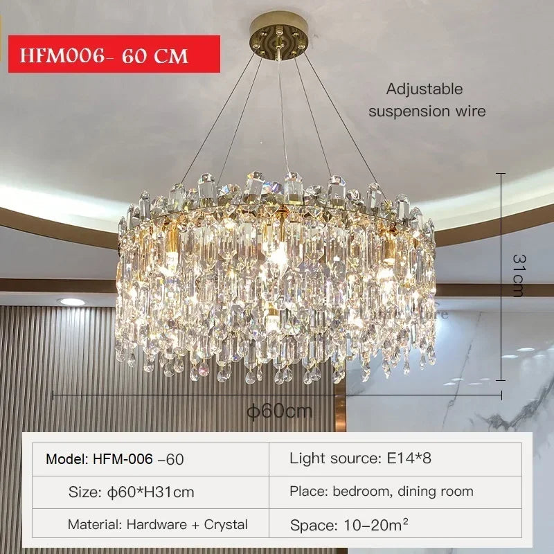 Afralia™ Clear Crystal LED Chandelier: Trendy Modern Luxury Suspension Luminaire for Dining Room