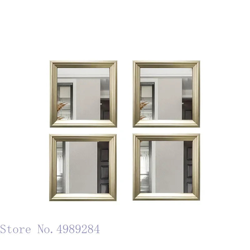 Afralia™ Golden Border Square Mirror Wall Decor Combination