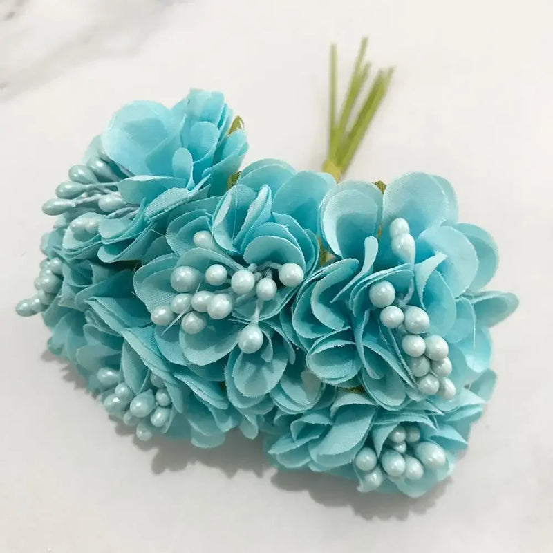 Afralia™ Blue Flower Stamen Berries Bundle for DIY Wedding Cake Decor