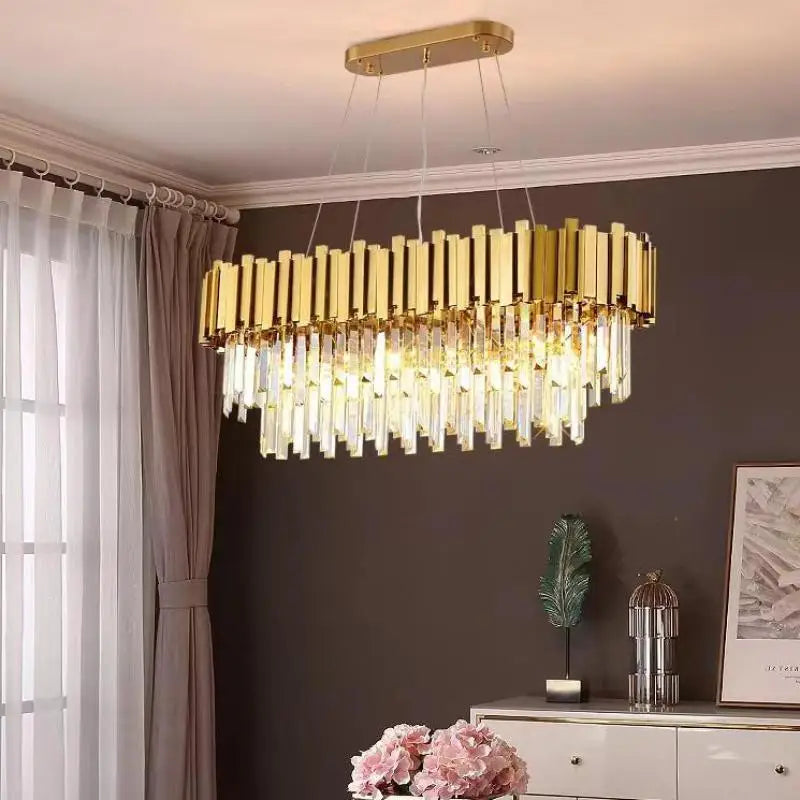 Afralia™ Crystal Gold Chandeliers: Modern Luxury for Villa Living Room - Nordic Design