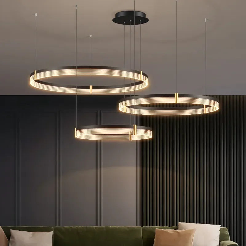 Afralia™ Luxury Ring Pendant Light for Modern Living Room, Bedroom, Dining Room décor