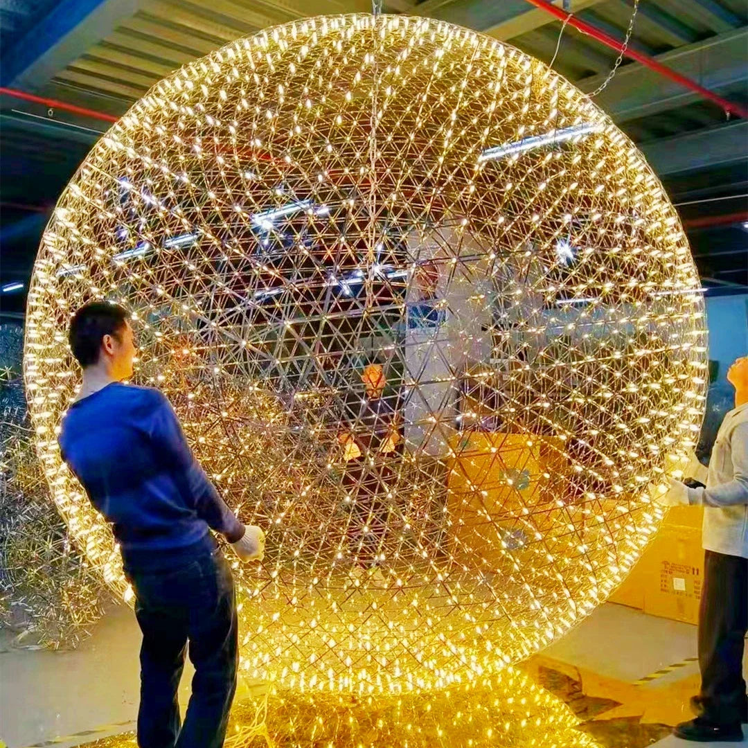 Afralia™ LED Spark Ball Pendant Light | Modern Stainless Steel Chandelier Lighting