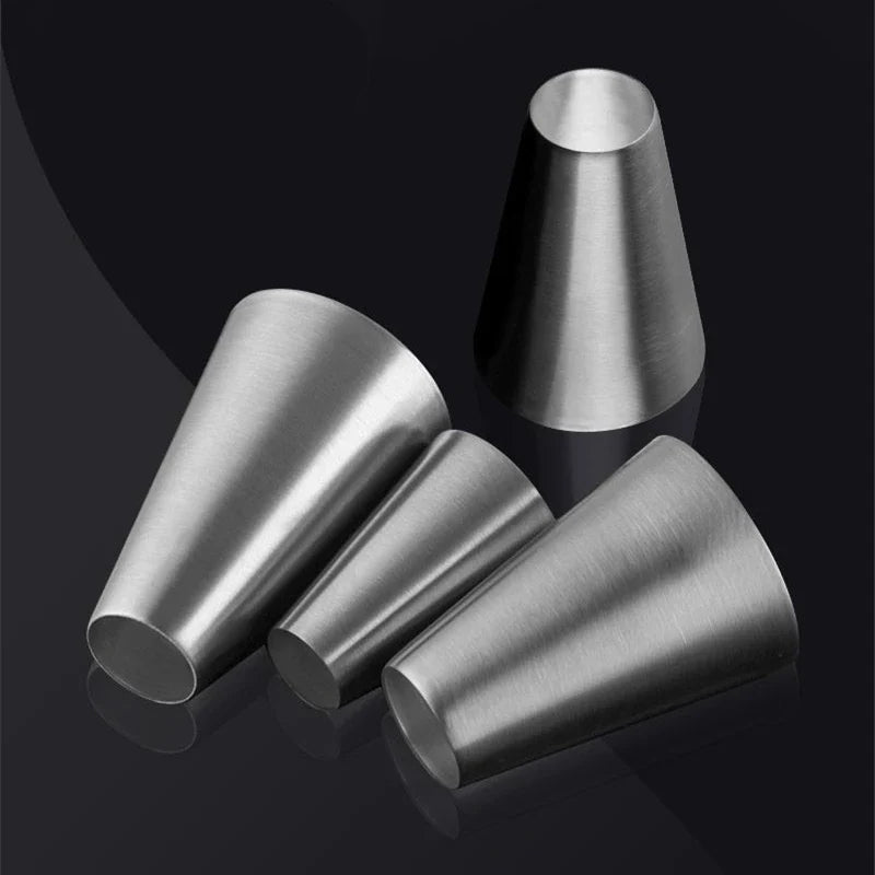 Afralia™ Stainless Steel Round Hole Piping Nozzles Cake Decorating Tool