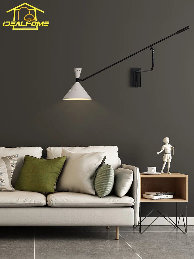 Afralia™ Swing Arm LED Wall Lamp Adjustable Designer Art Decor Living Room