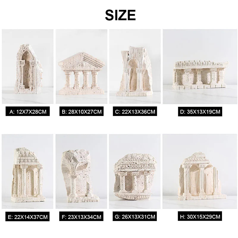 Afralia™ Handmade Marble Medieval Sculptures and Ancient Greek Roman Temple Statue