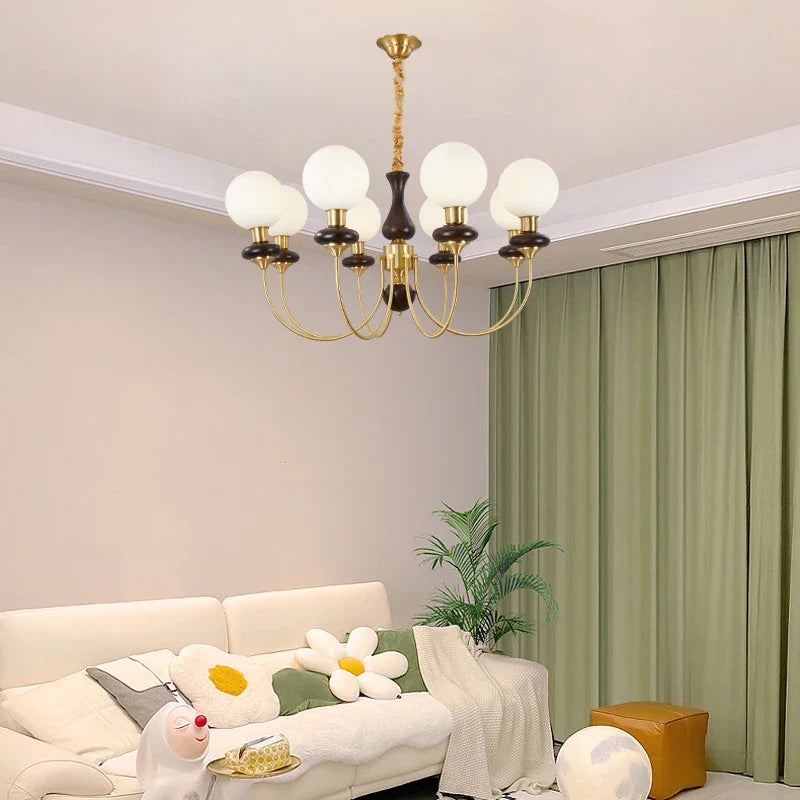 Afralia™ Nordic Copper Chandelier: Elegant Magic Bean Molecule Light for Living, Dining & Bedroom.