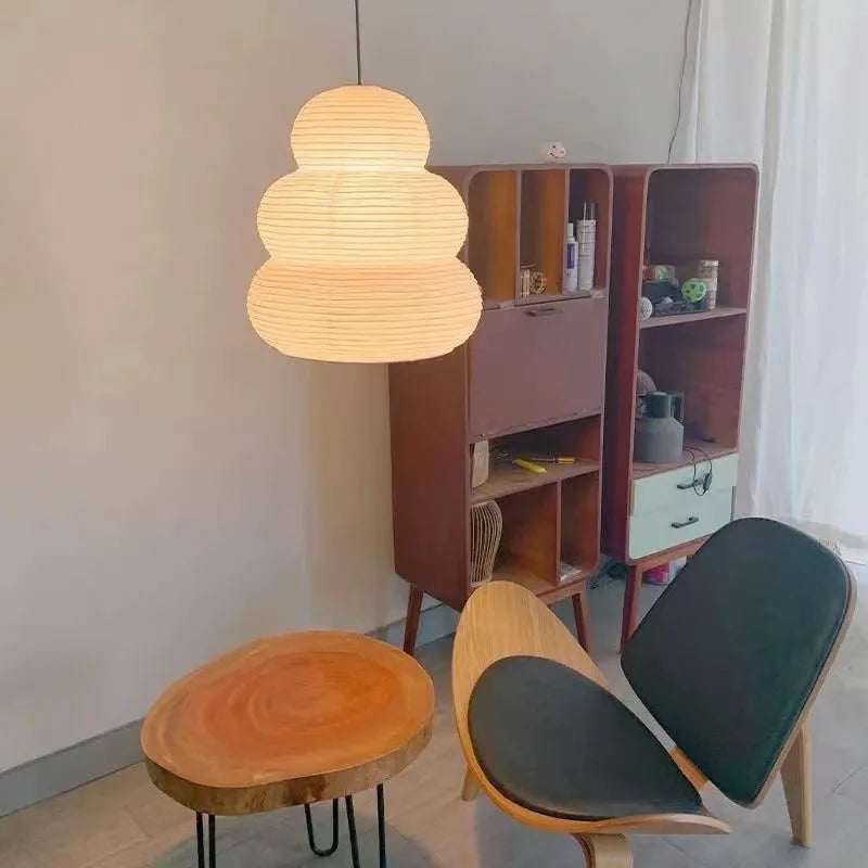 Afralia™ Wabi-sabi Rice Paper Pendant Lights Japanese Chandelier Home Decor Hanging Light