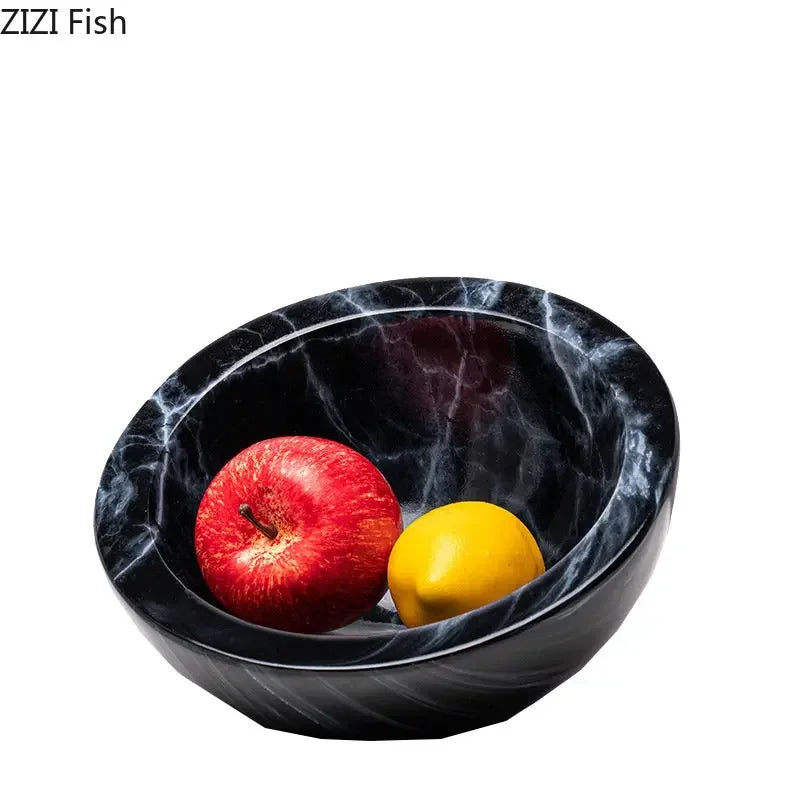 Afralia™ Marble Pattern Vase with Artificial Flowers for Desk Decoration and Home Display