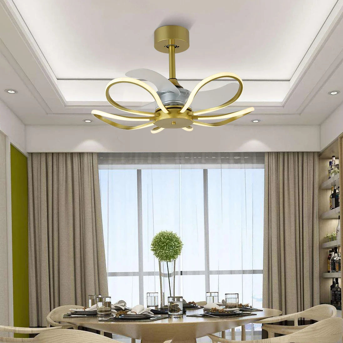 Afralia™ Fan Ceiling Lamp Chandelier, Postmodern Nordic Design for Restaurant & Bedroom