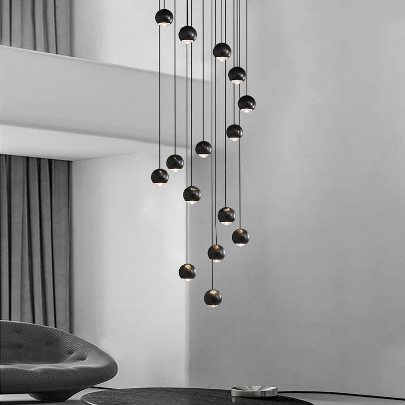 Afralia™ Modern Ball Villa LED Stair Chandelier for Home Decoration Lighting