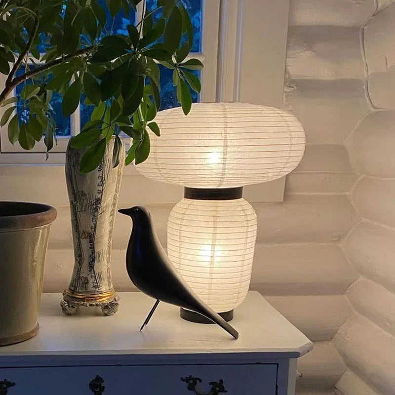 Afralia™ LED Rice Paper Table Lamp E27 Modern Art Decor Minimalist Design