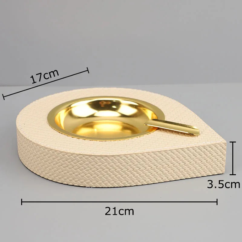 Afralia™ Leather Desktop Ashtray: Stylish Smoking Accessory & Gift