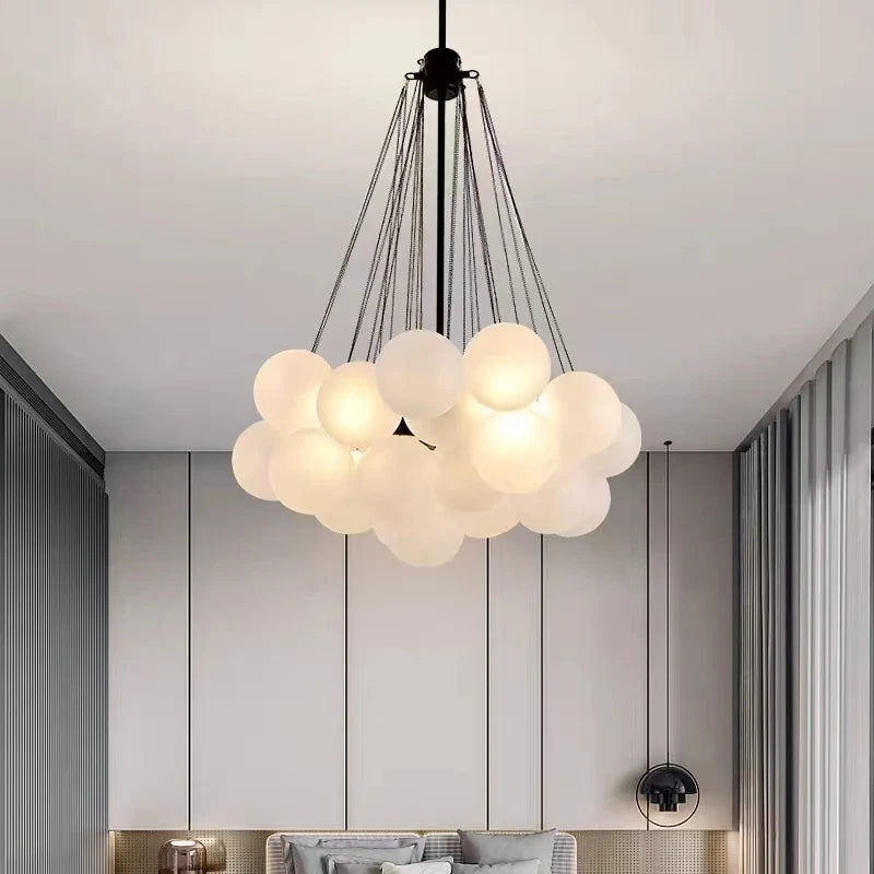 Afralia™ Frosted Glass Ball Pendant Lights for Modern Restaurant Chandelier