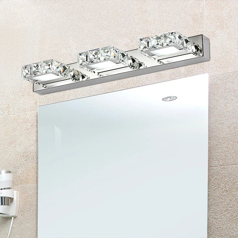 Afralia™ Crystal LED Mirror Light: Modern Bathroom Wall Sconce Stainless Steel Lighting Fixtures