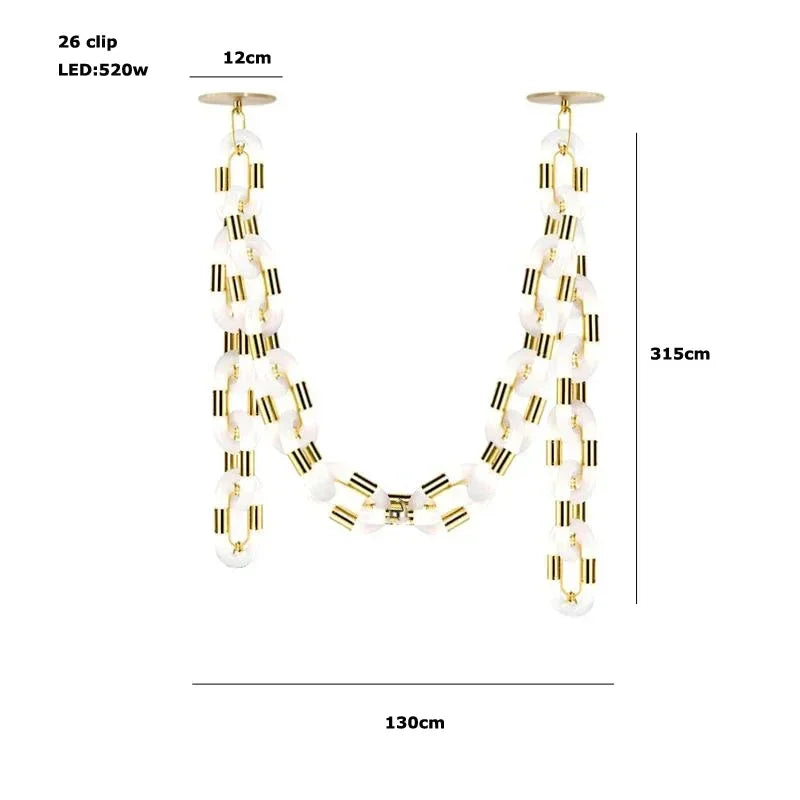 Afralia™ Crystal Gold Chain Chandelier Ceiling Lamp for Home Décor