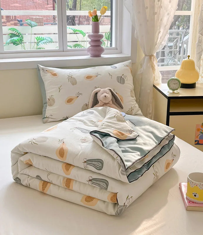 Afralia™ Cartoon Printed Summer Lightweight Cooling Blanket for Kids and Students.