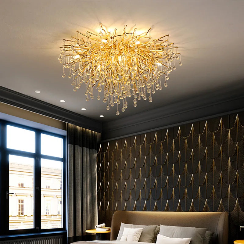 Afralia™ Crystal Ceiling Chandelier - Luxury Lighting for Modern Spaces