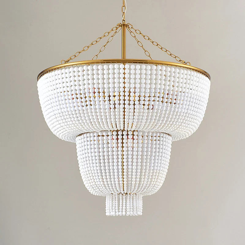 Afralia™ Rustic Beaded Pearl Chandelier - Modern Pendant Light for Living Room