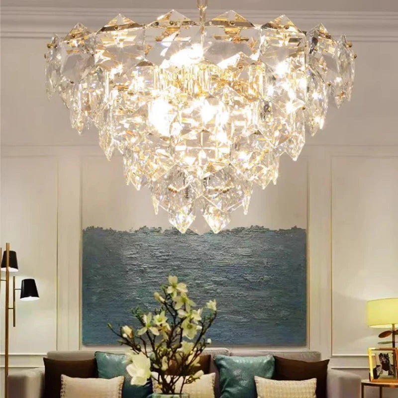 Afralia™ Crystal Gold Chandelier for Elegant Home Lighting