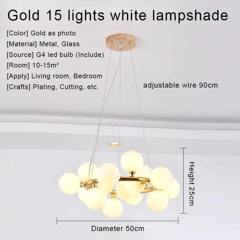 Afralia™ Gold LED Chandelier, Modern Pendant Light for Living Room, Kitchen, Bedroom, Dining Room