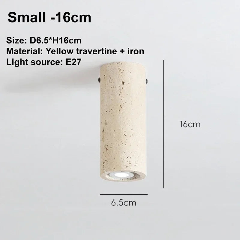 Afralia™ Travertine Stone Ceiling DownLight with E27 Spot Light Bulb