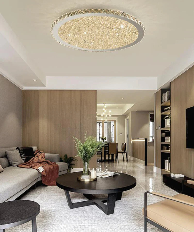 Afralia™ Crystal Ceiling Light for Home Living Room Bedroom, LED Bulbs Included