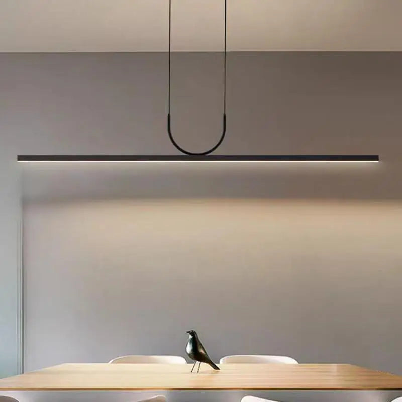 Afralia™ Black Art LED Ceiling Chandelier for Kitchen Island and Dining Room