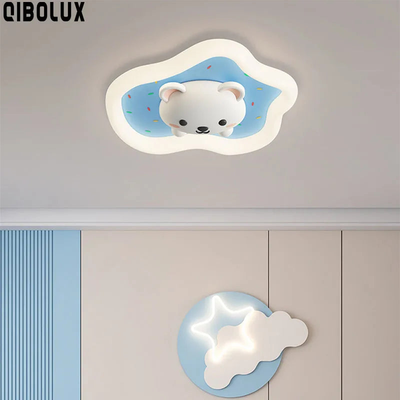 Afralia™ Kids Room Ceiling Lights Pink Blue Modern Children's Lamp for Home Decor