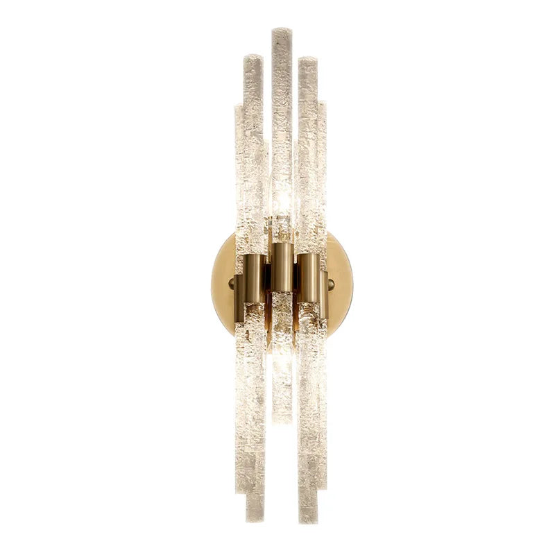 Afralia™ Water Ripple Glass Crystal Copper Wall Lamp - Modern Minimalist Indoor Lighting