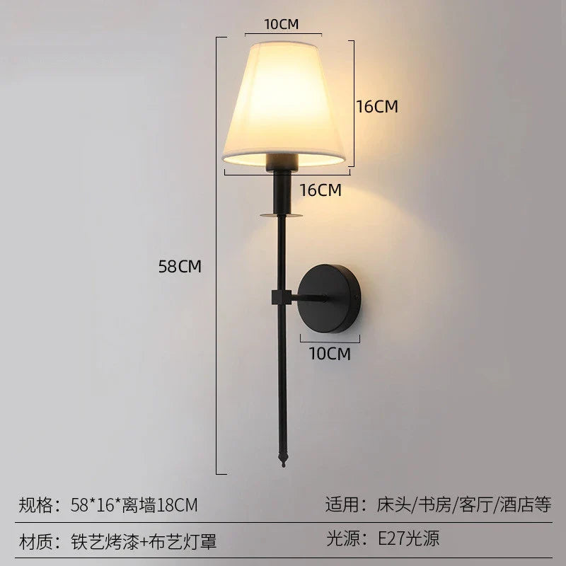 Afralia™ Nordic Fabric Wall Sconce for Bedroom Decor - Elegant Room Lighting Fixture