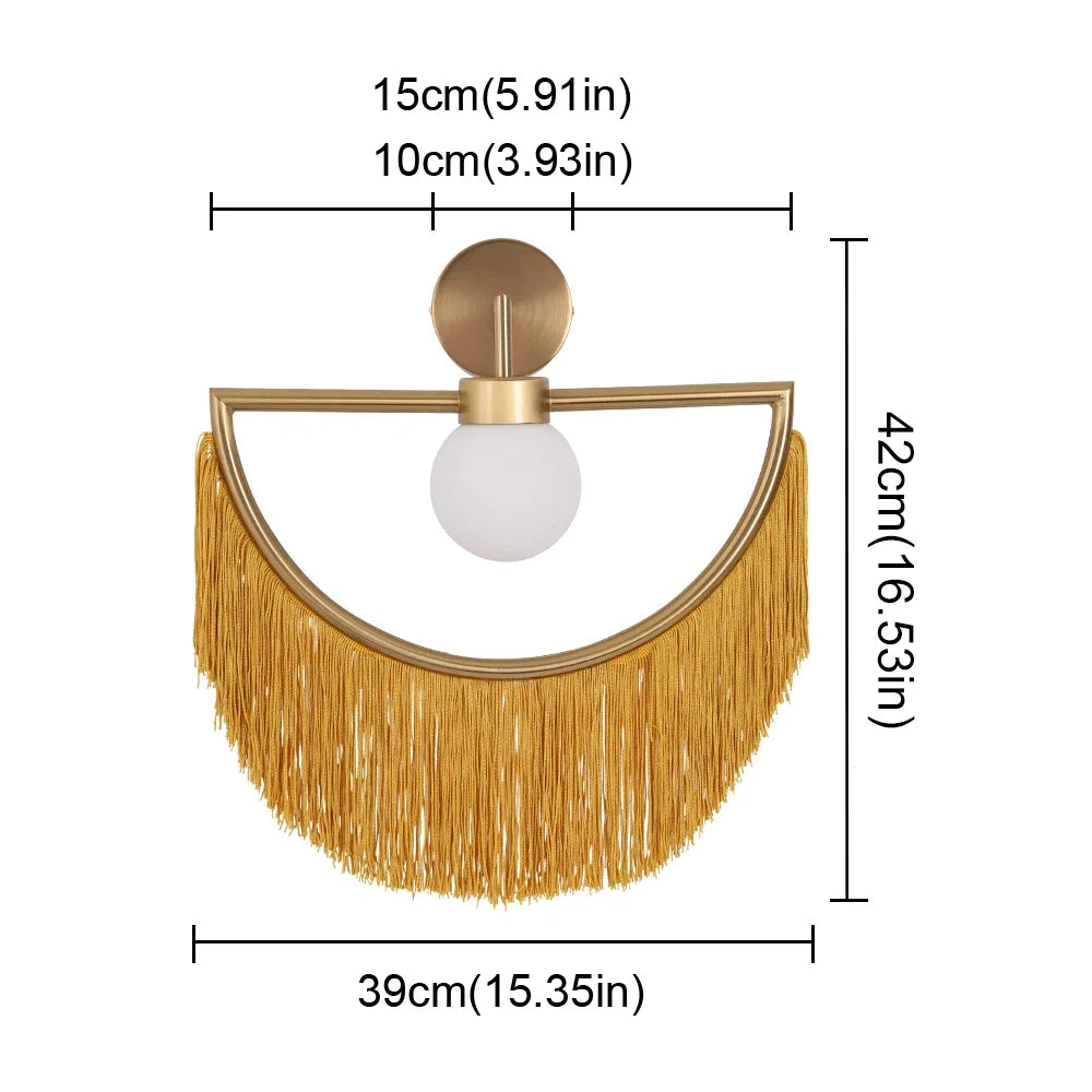 Afralia™ Coloured Tassel Glass Ball Pendant Light for Boho Minimalist Style Bedroom & Restaurant