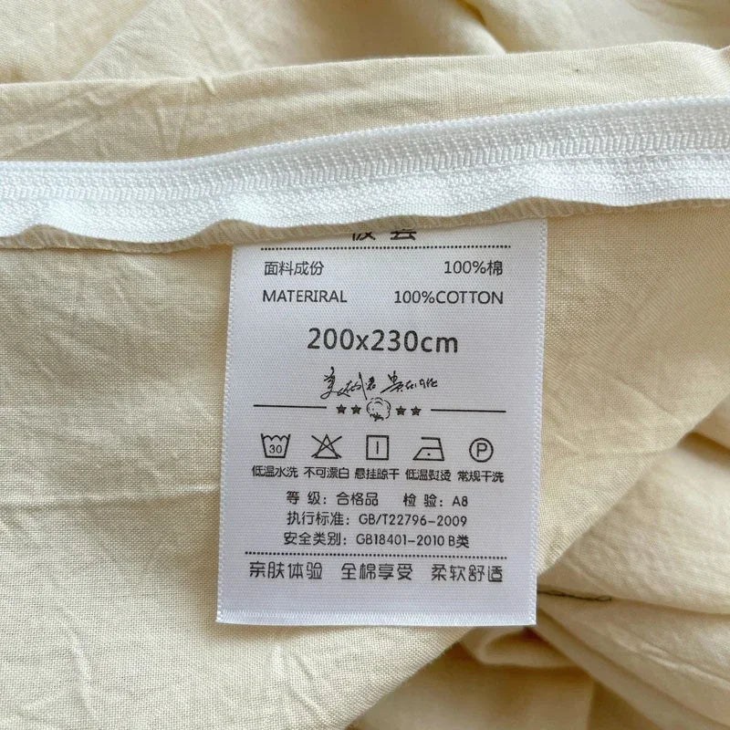 Afralia™ Pleat Cotton Bedding Set | Solid King, Queen, Double Size Duvet Cover Set