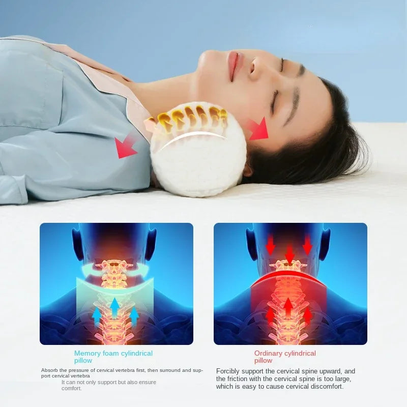 Afralia™ Round Memory Foam Pillow for Pain Relief and Relaxation