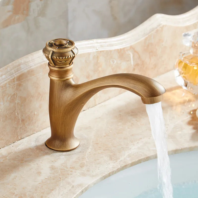 Afralia™ Brushed Bronze Basin Faucet Single Lever Cold Water Mixer Tap