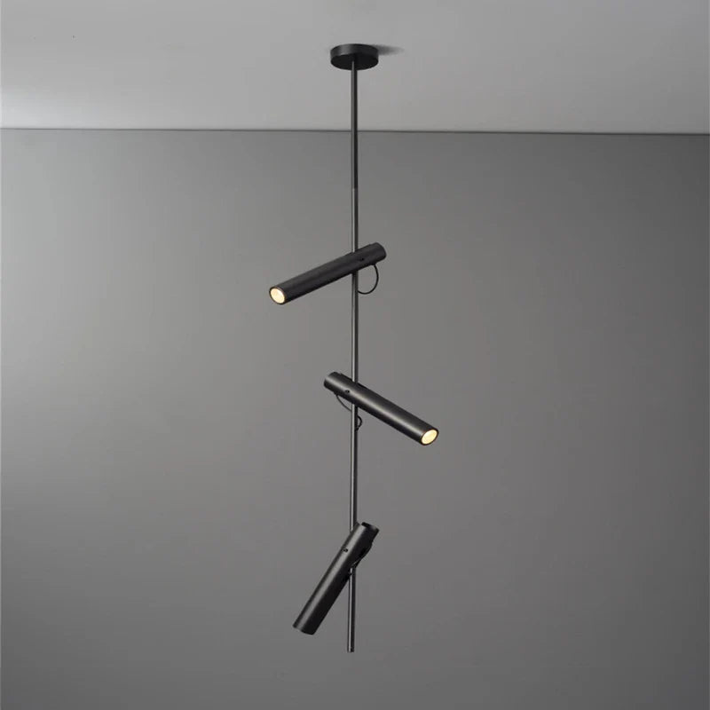 Afralia™ Black Adjustable LED Pendant Chandelier for Bedroom, Kitchen, Living Room