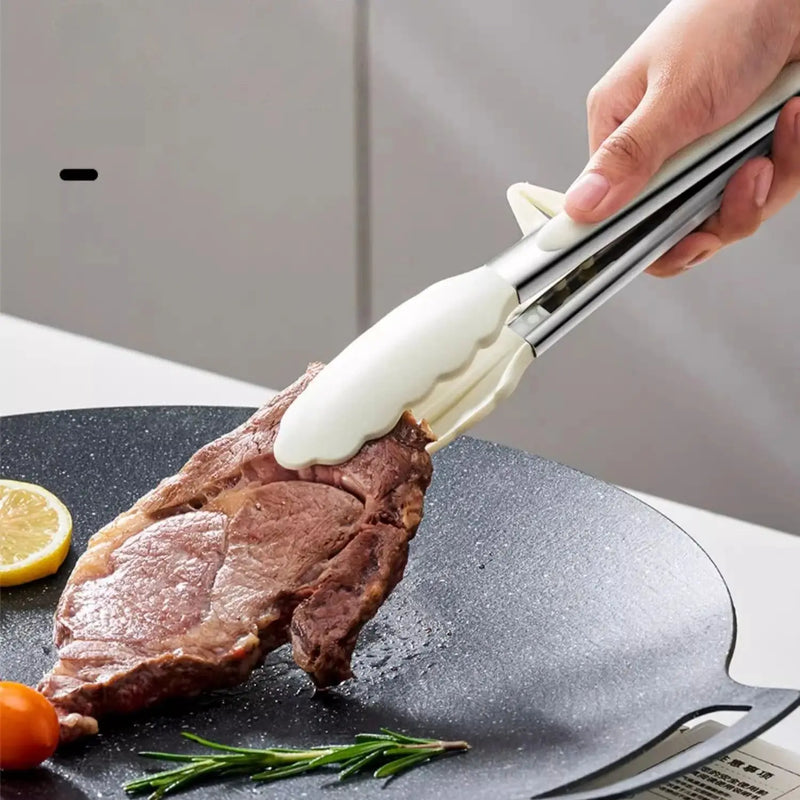 Afralia™ Silicone Steak Kitchen Tong: Household Food Clamp for Safe Barbecue & Cooking