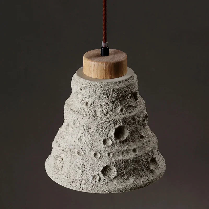 Afralia™ Modern Retro Cement Irregular Pit Pendant Lights for Restaurant Bedroom Living Room