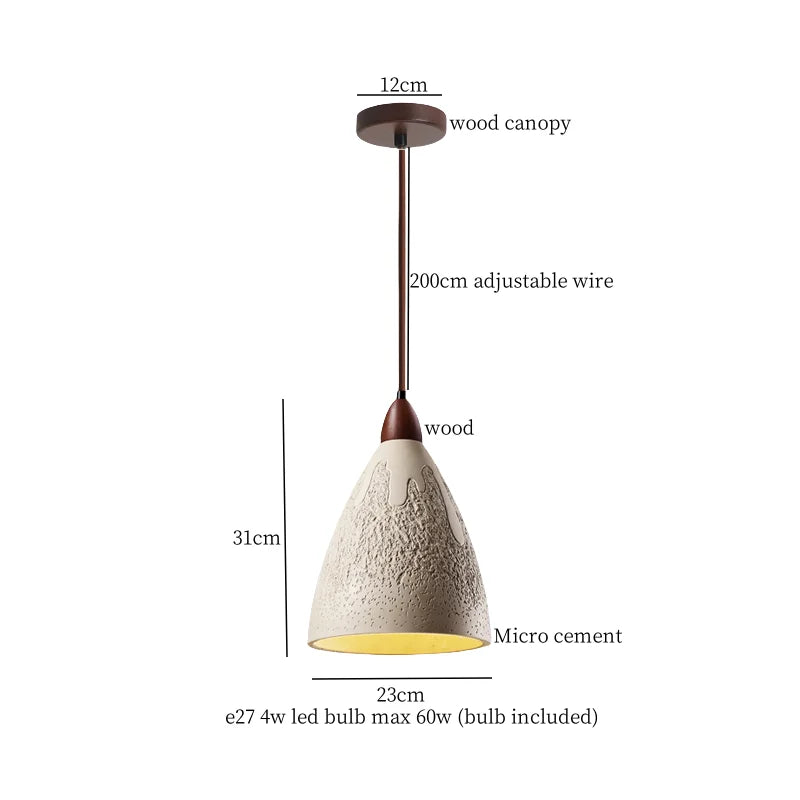 Afralia™ Columnar Micro Cement LED Hanging Lamps | Home Decor Pendant Light