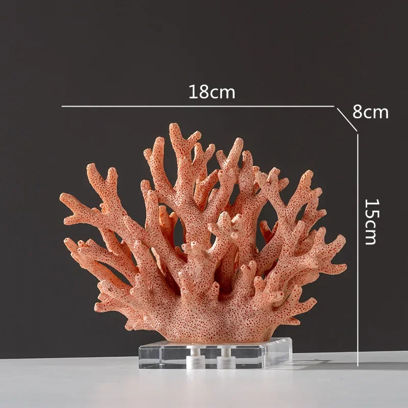 Afralia™ Coral Resin Sculpture: Colorful Crystal Ornaments for Home Decor